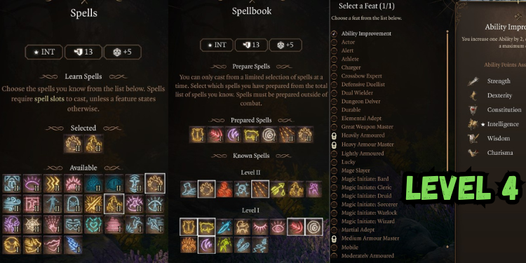 Best Gale Build Bg3 Level 4 Spellbook, Spells and Feat Gale Wizard | Gamerglen.com